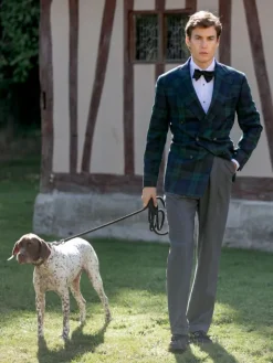 Blazer croisé tartan Glaz