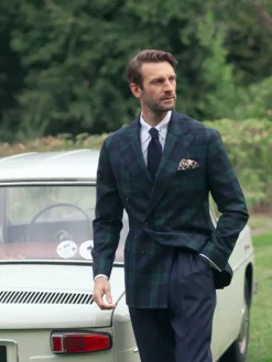 Blazer croisé tartan Glaz