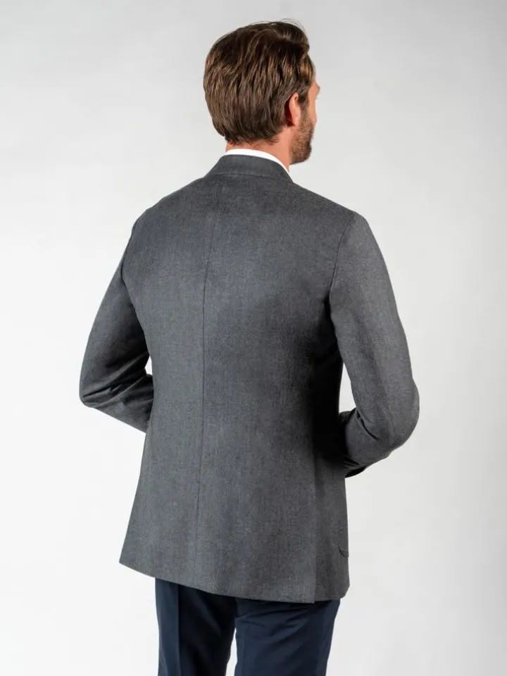 Blazer en flanelle gris laine et cachemire