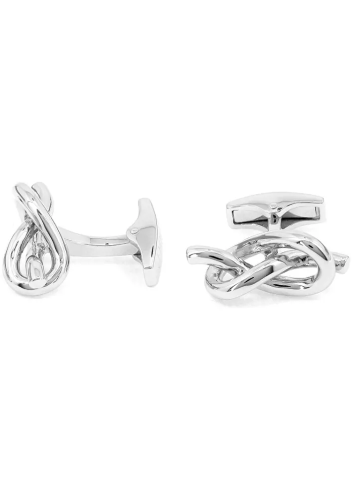 Boutons de manchette argent massif noeud d'amour