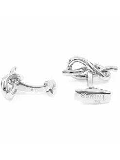 Boutons de manchette argent massif noeud d'amour