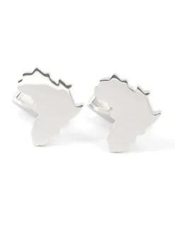 Boutons de manchette argent massif Africa