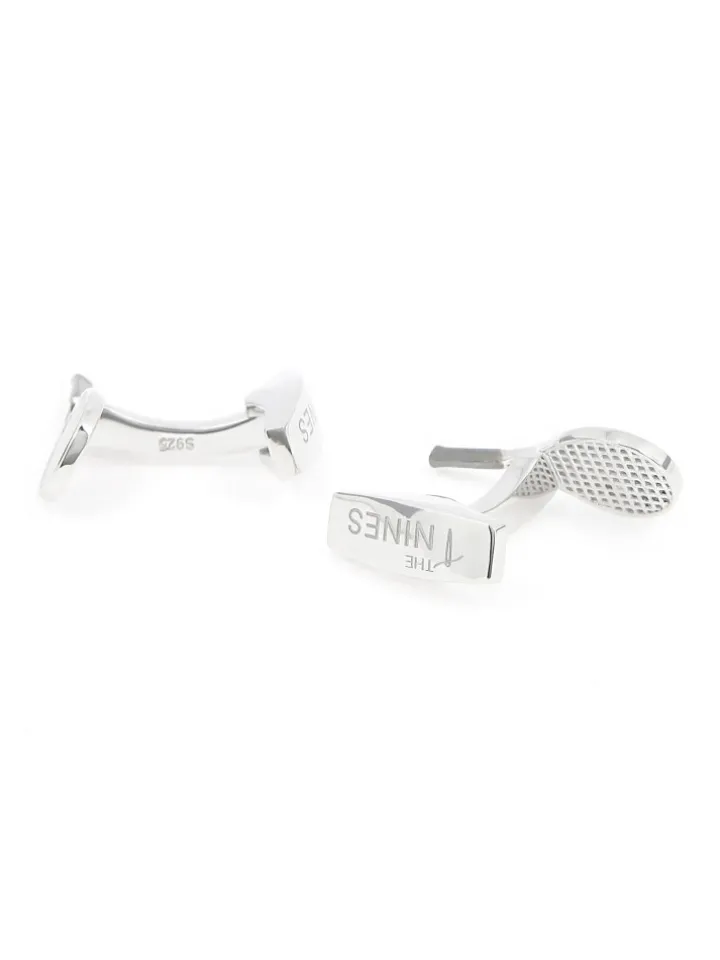 Boutons de manchette argent massif tennis Key Biscane