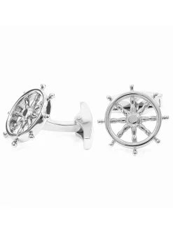 Boutons de manchette argent massif barre de navire