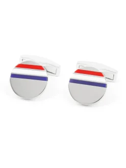 Boutons de manchette argent massif tricolores Cezembre