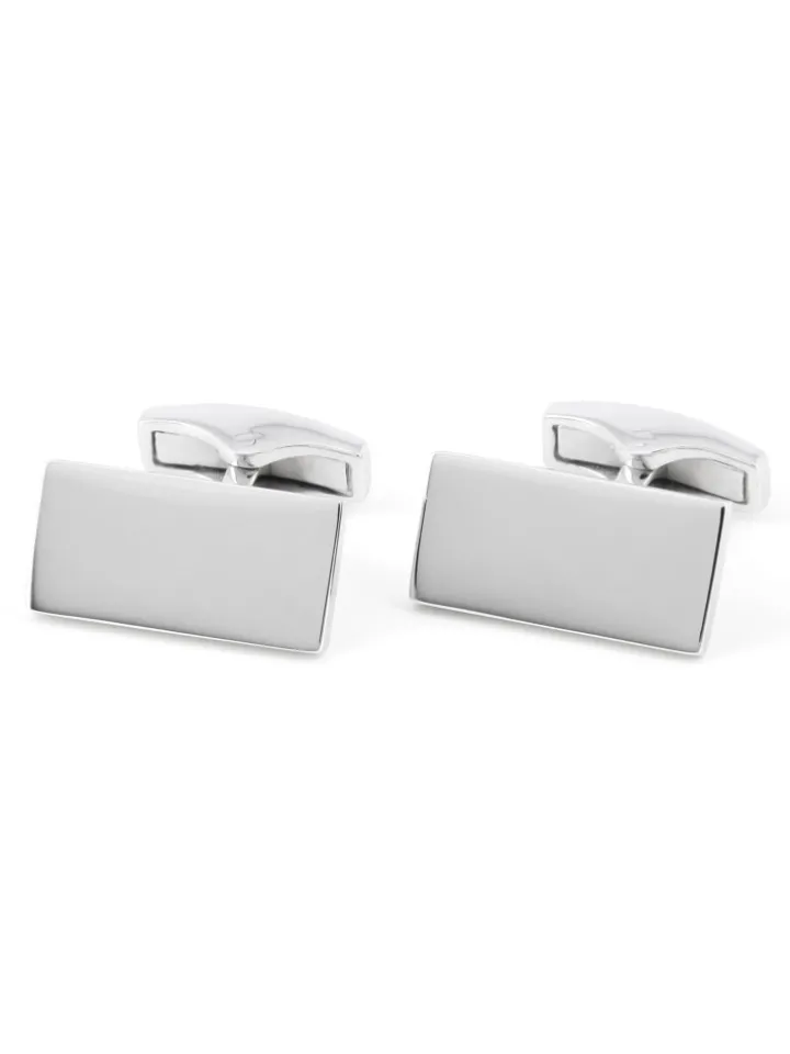 Boutons de manchette argent massif rectangulaires brompton