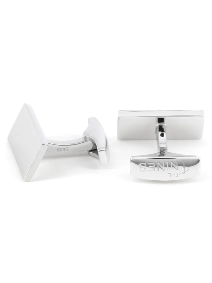 Boutons de manchette argent massif rectangulaires brompton