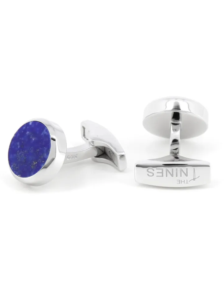 Boutons de manchette argent massif lapis lazuli Saint-Honoré