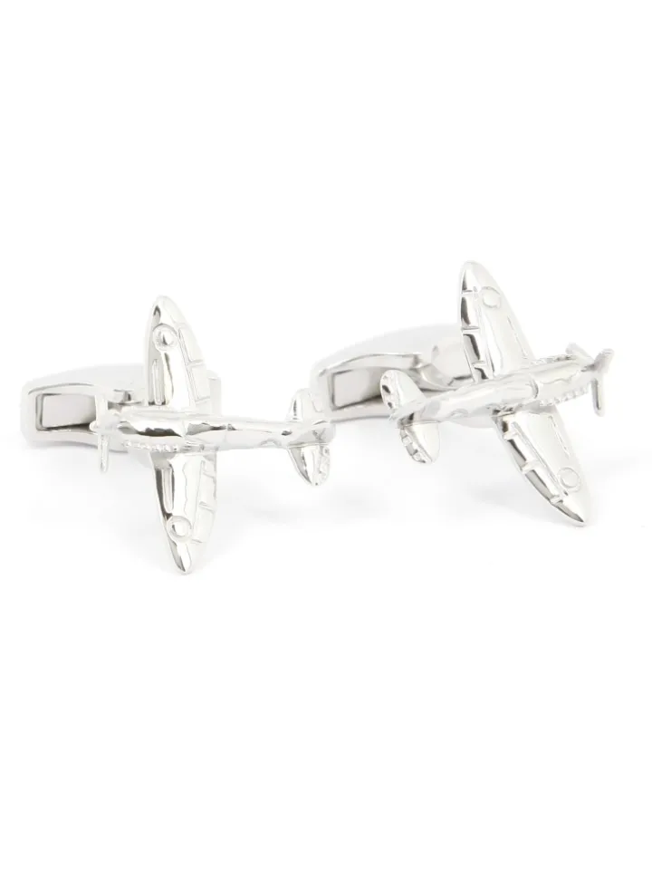 Boutons de manchette avion argent massif Spitfire