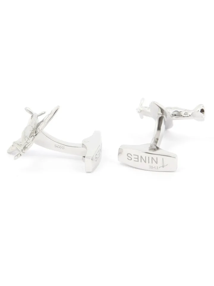 Boutons de manchette avion argent massif Spitfire