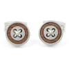 Boutons de manchette bois et argent Baltimore