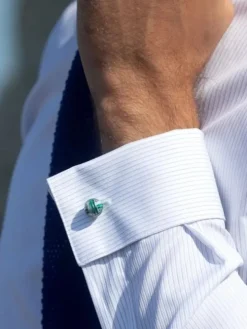 Boutons de manchette boules nuances de vert Cambon