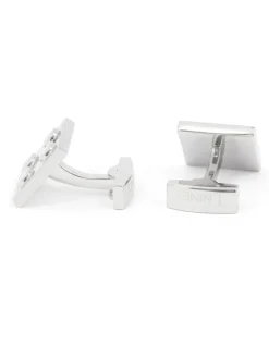Boutons de manchette brique argent Bilund