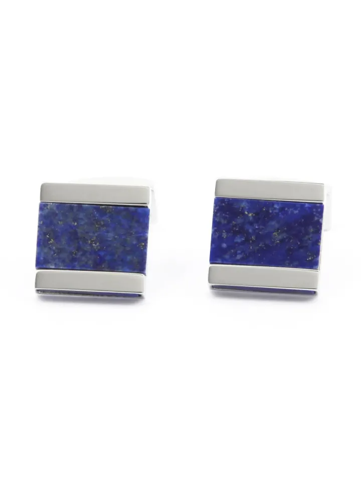 Boutons de manchette carrés en lapis lazuli Minkebe