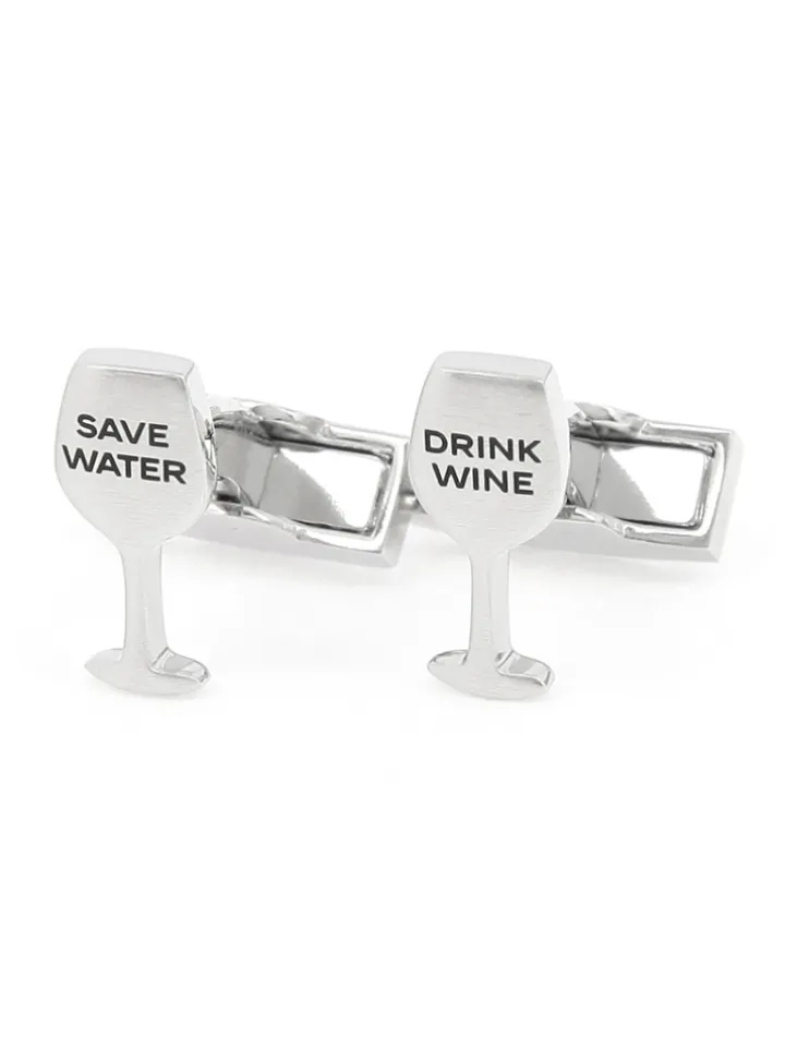 Boutons de manchette drink wine save water