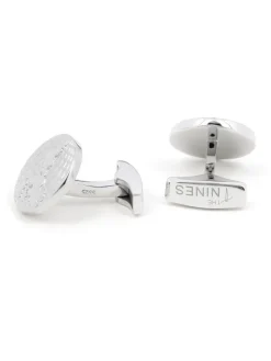 Boutons de manchette mappemonde en argent massif globe trotter II