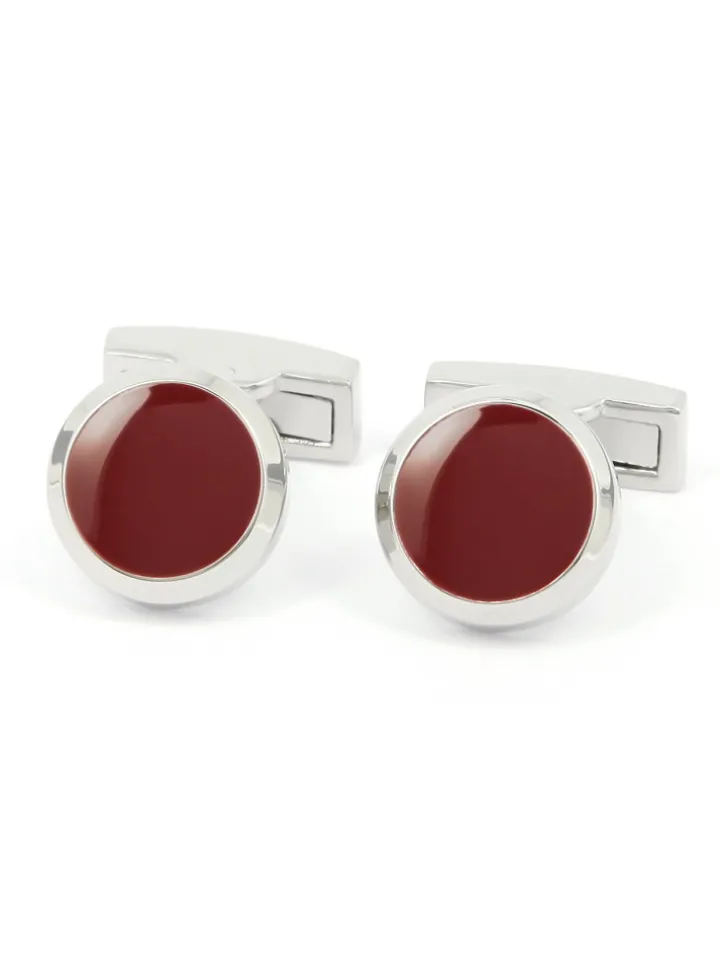 Boutons de manchette ronds bordeaux Montreux II