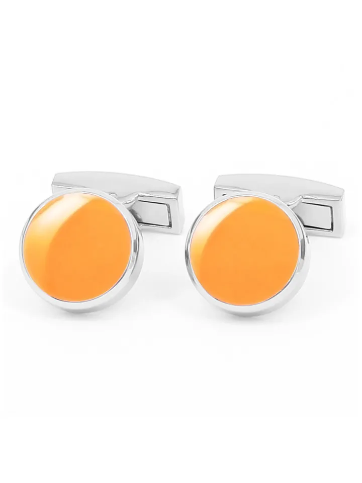 Boutons de manchette ronds jaune mangue Montreux II