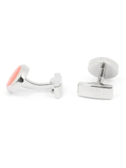 Boutons de manchette ronds corail Montreux II