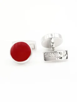 Boutons de manchette ronds rouge rubis Montreux II