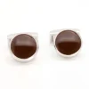 Boutons de manchette ronds marron Montreux II