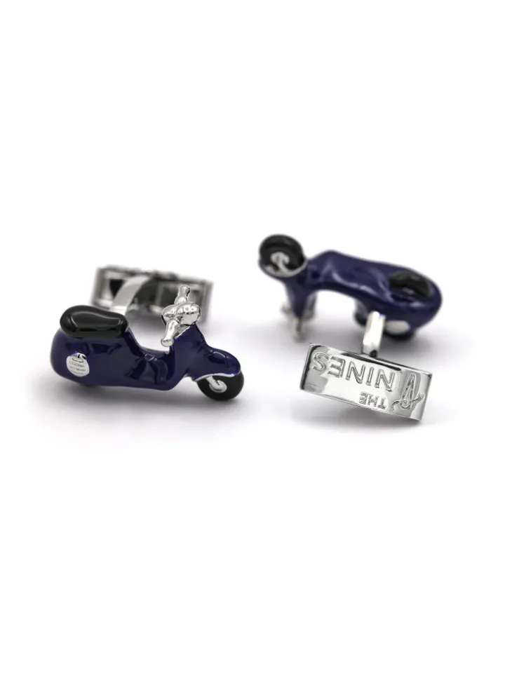 Boutons de manchette scooter bleu Napoli