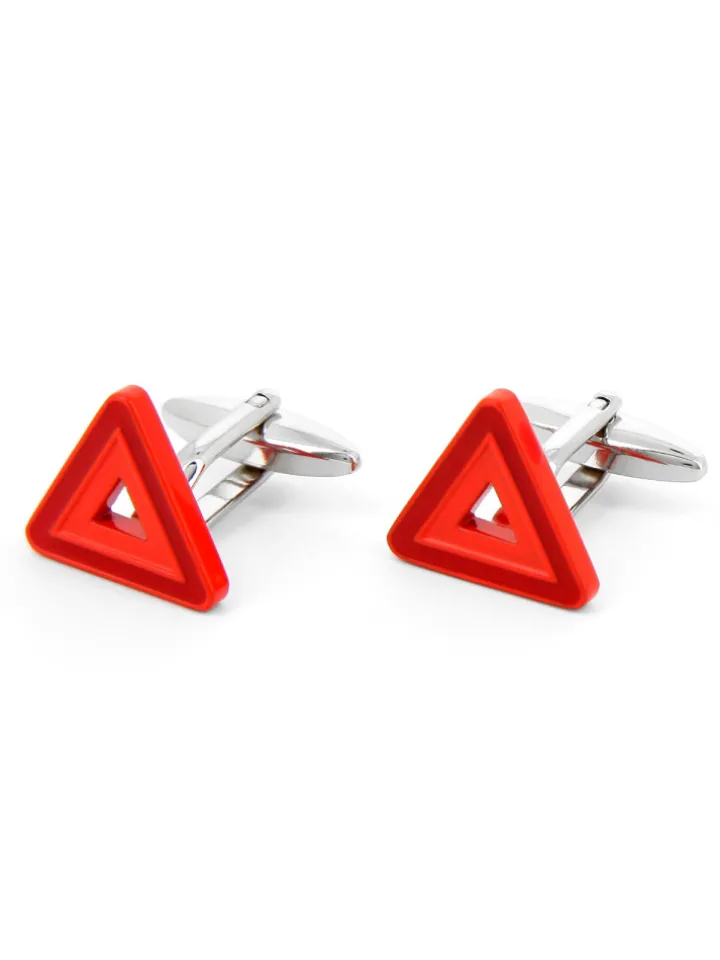 Boutons de manchette triangle de sécurité