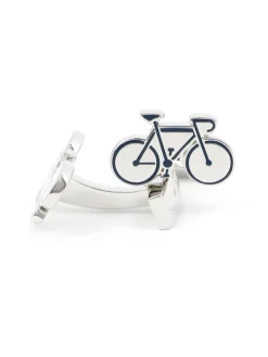 Boutons de manchette vélo de course bleu