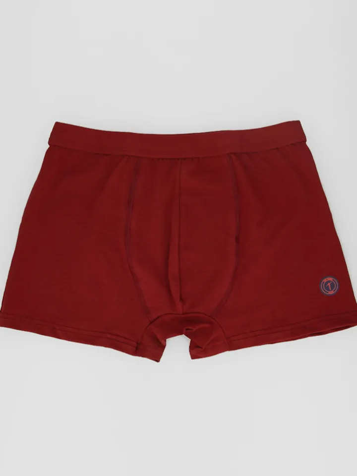 Boxer coton bio bordeaux