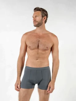 Boxer coton bio gris tempête