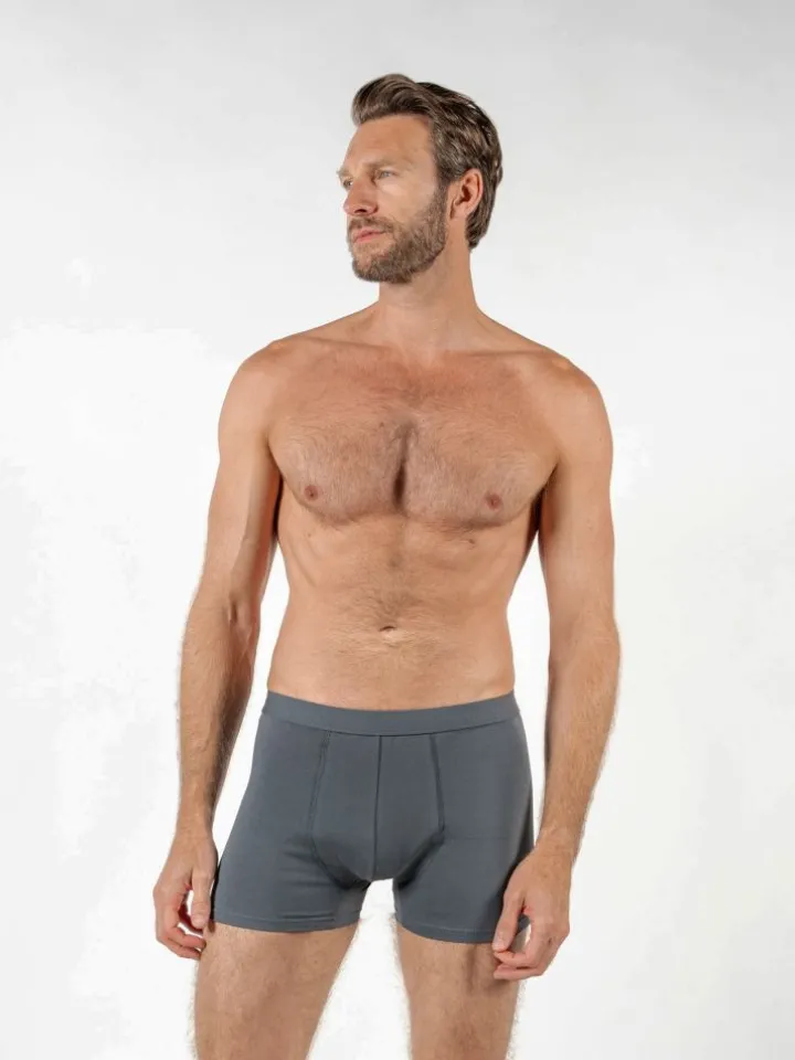 Boxer coton bio gris tempête