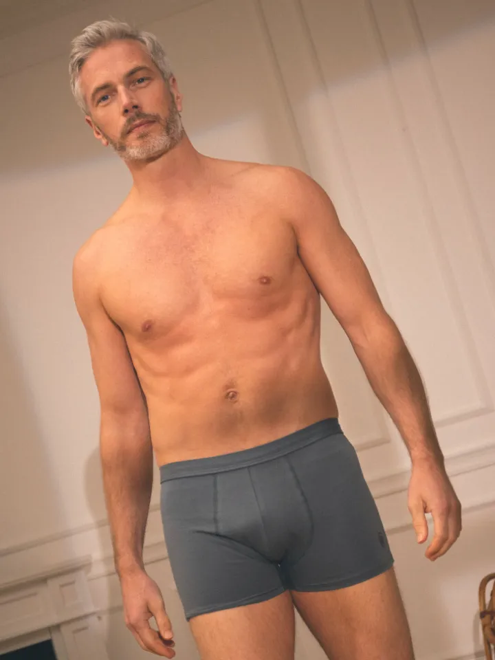 Boxer coton bio gris tempête