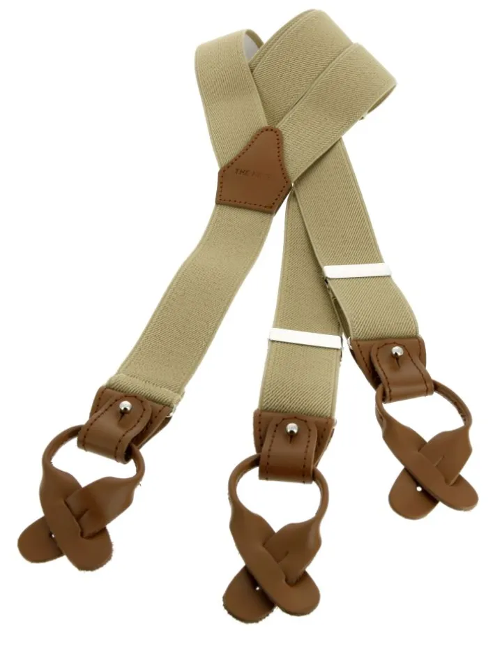 Bretelles homme beiges à boutons