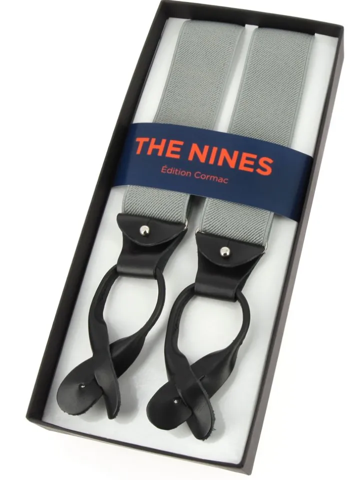 Bretelles homme grises à boutons
