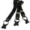 Bretelles homme noires à boutons