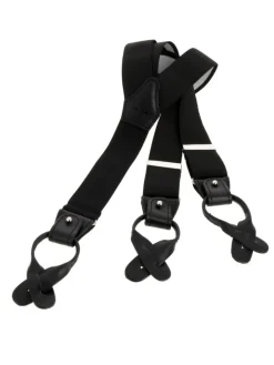 Bretelles homme noires à boutons