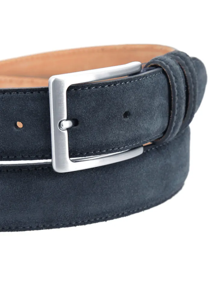 Ceinture daim bleu acier Lino
