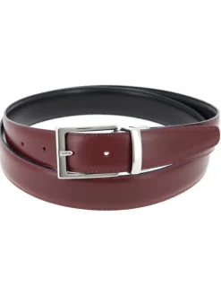 Ceinture réversible noire et bordeaux - James