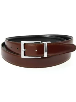 Ceinture réversible noire et marron - James