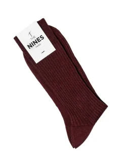 Chaussette fil d'Écosse bordeaux chiné
