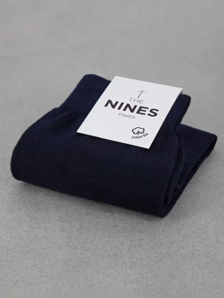 Chaussettes coton bio bleu marine