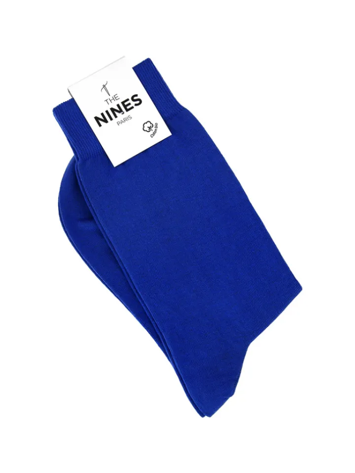Chaussettes coton bio bleu électrique