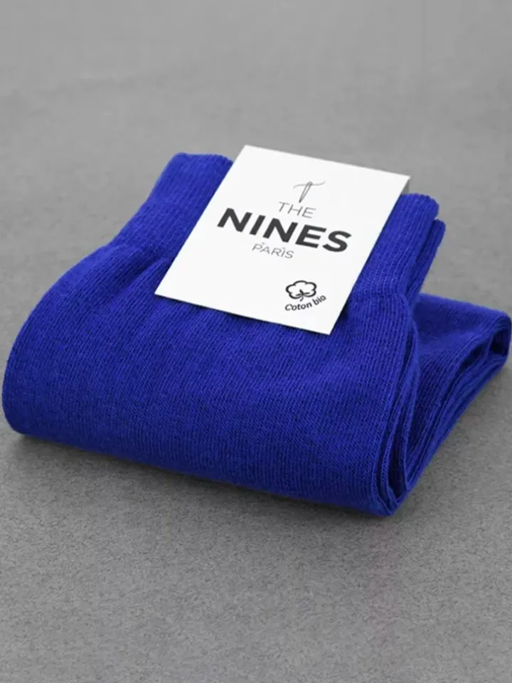 Chaussettes coton bio bleu électrique