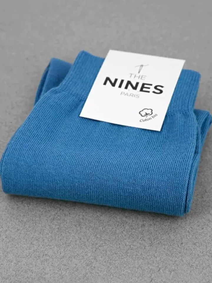 Chaussettes coton bio bleu roi