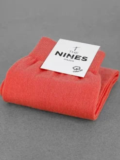 Chaussettes coton bio corail