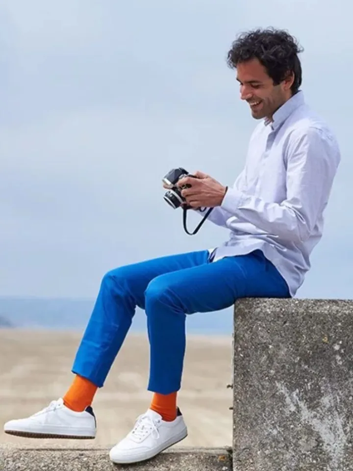 Chaussettes coton bio orange