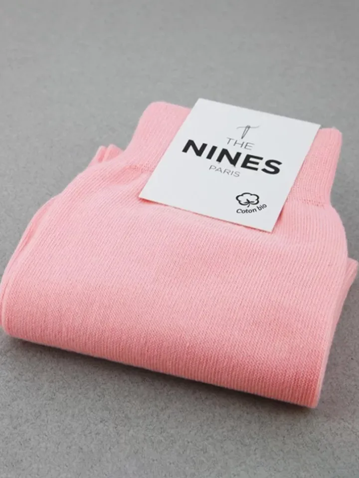 Chaussettes coton bio rose