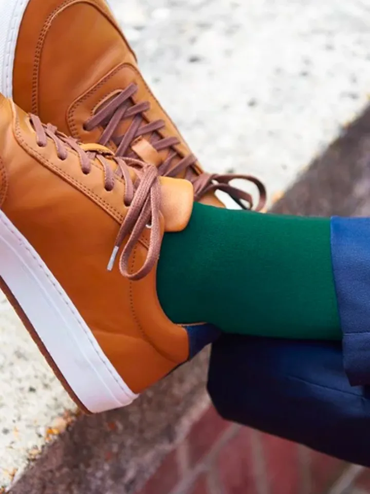 Chaussettes coton bio vert canard