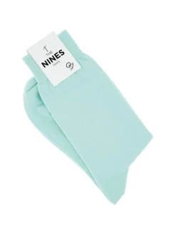 Chaussettes coton bio vert d’eau