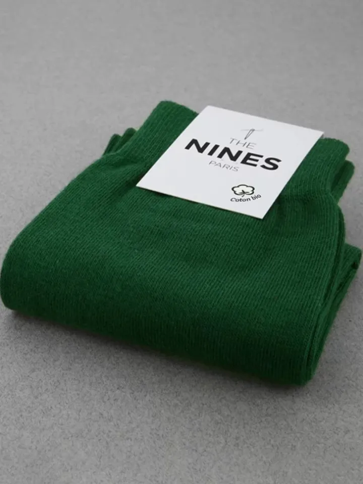 Chaussettes coton bio vert anglais